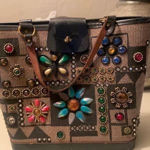 Vintage purse with stones of the past (shown as is)